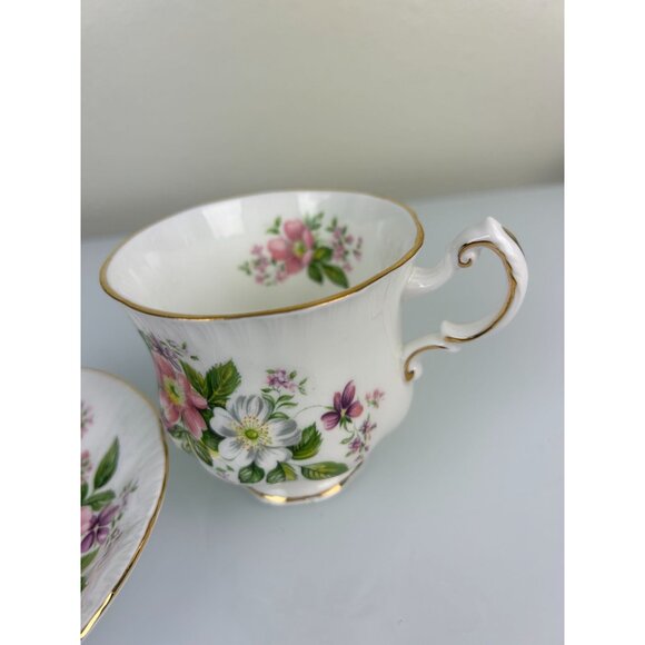 Vintage Paragon Flower Festival Teacup & Saucer Set, Pink Purple Floral, England - Picture 8 of 15